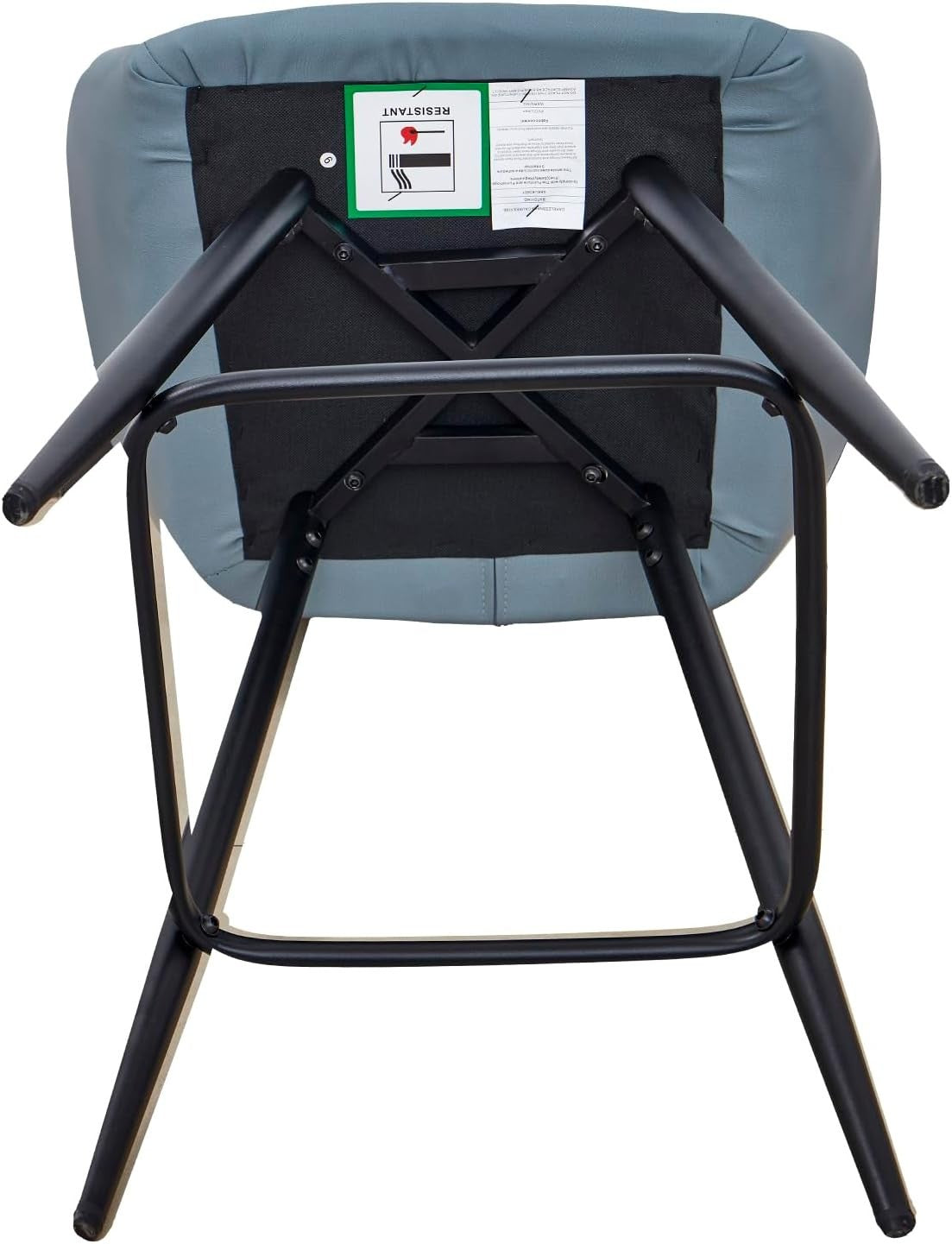 Blue Faux Leather Bar Stools Set of 2 | Modern Kitchen & Counter Chairs