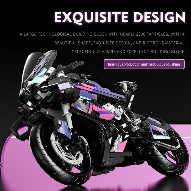 Motorcycle Building Kit 1920+PCS | Realistic Design | STEM Toy for Adults & Kids