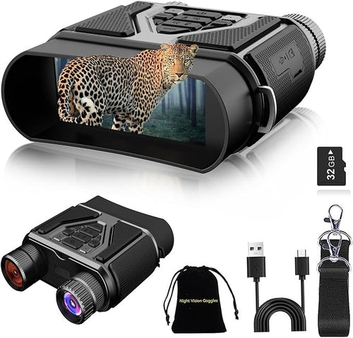 Night Vision Goggles 8x Digital Zoom 3" Screen 5000mAh IR Binoculars for Camping