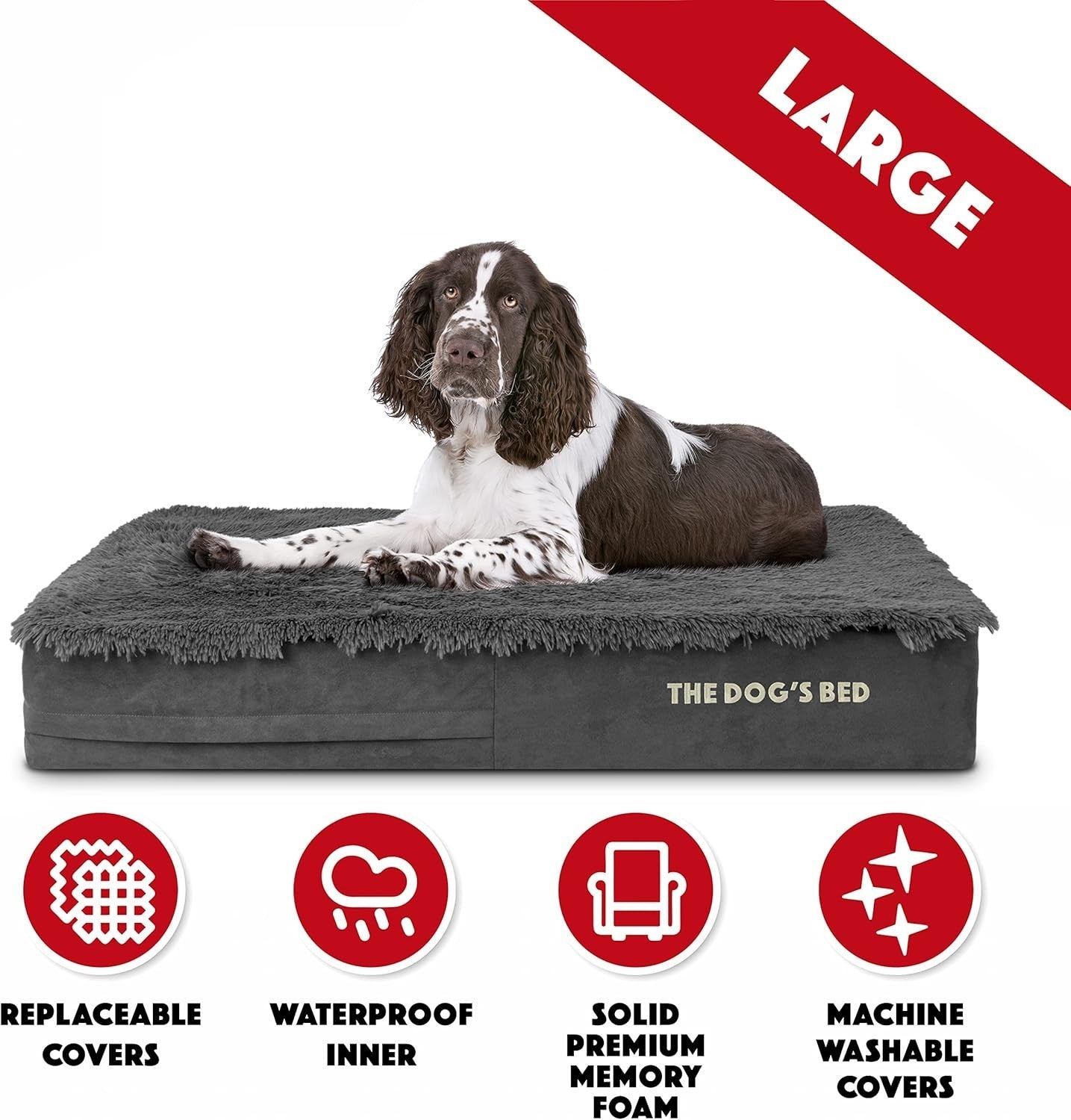 Large Orthopedic Memory Foam Dog Bed 101x64x15cm Waterproof