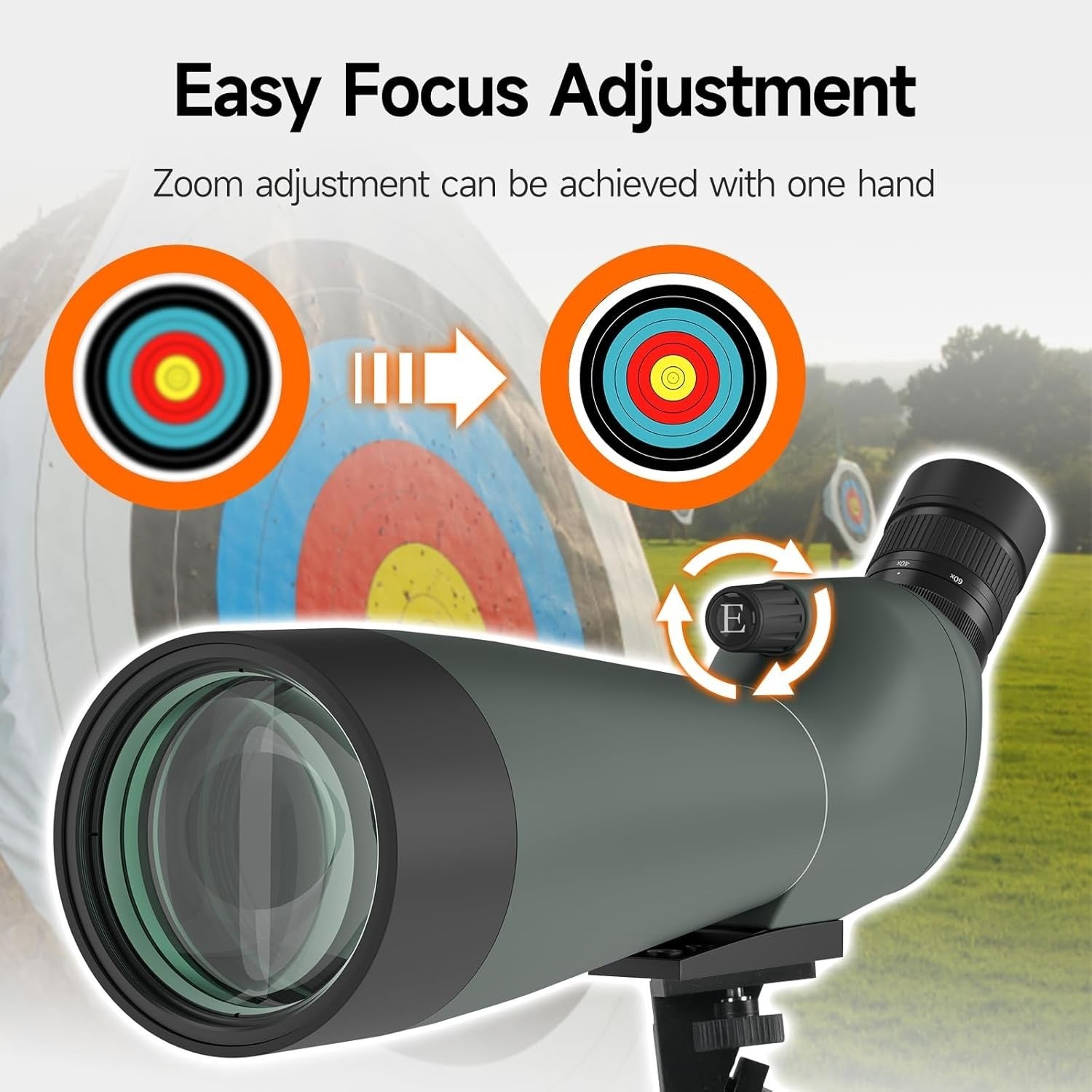 20-60x80 Spotting Scope HD FMC Waterproof Tripod Phone Adapter
