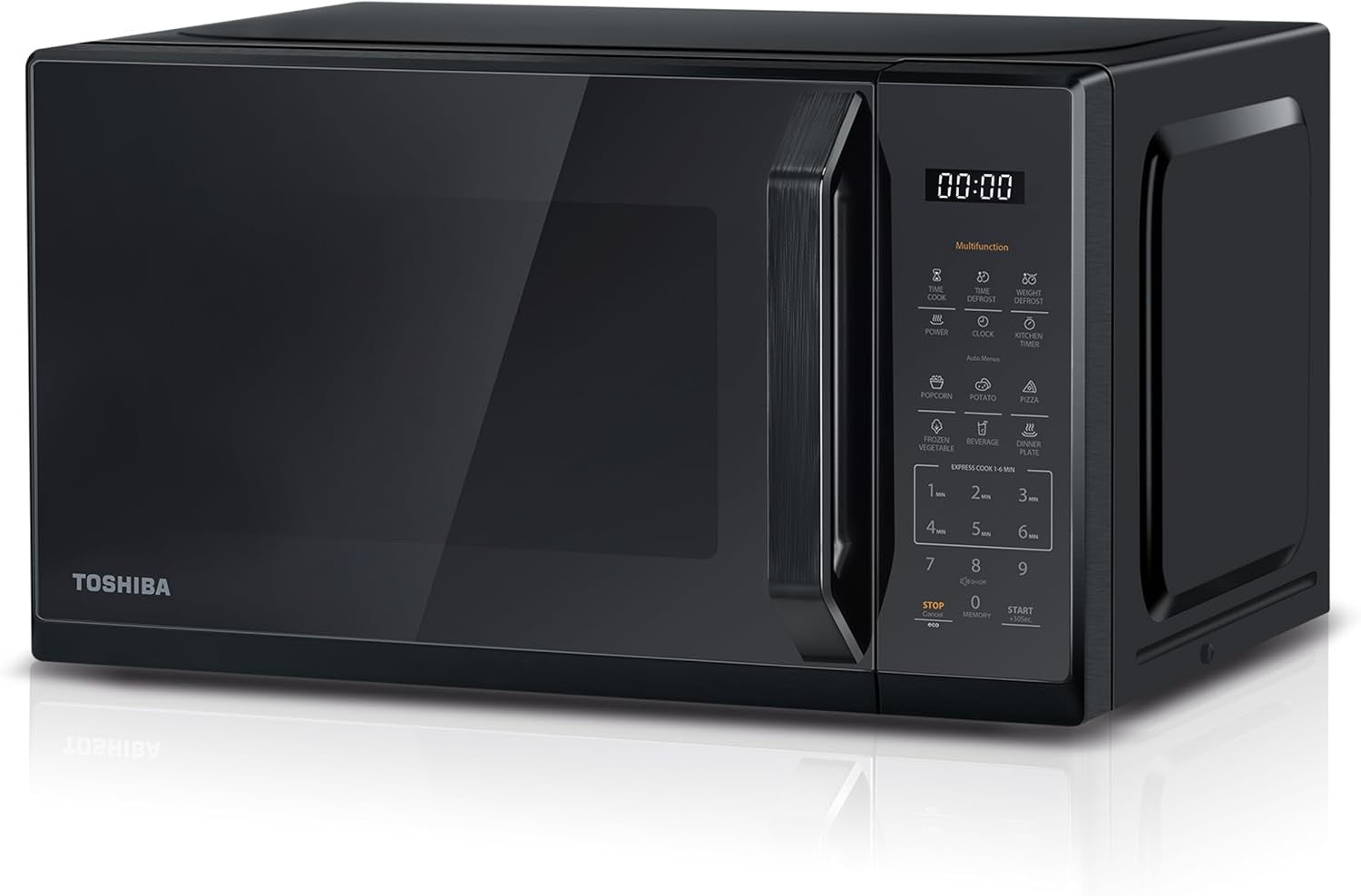 20L Digital Microwave 800W 11 Power Levels Mirror Black