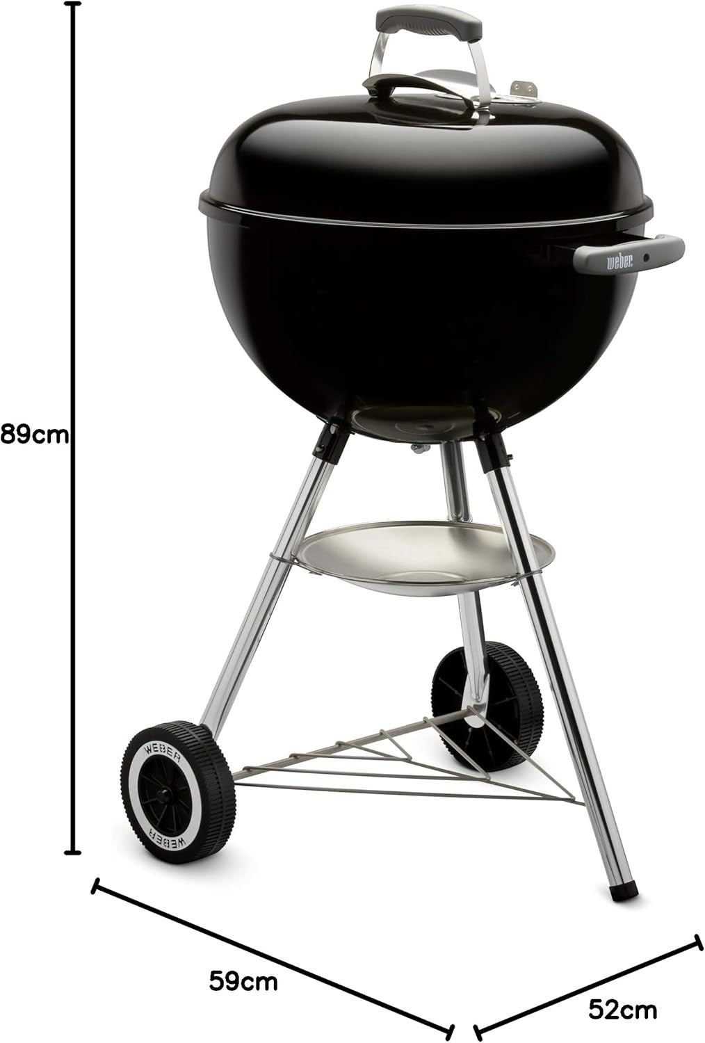 47cm Charcoal Kettle BBQ Grill with Lid Thermometer Tripod Stand Outdoor Cooking