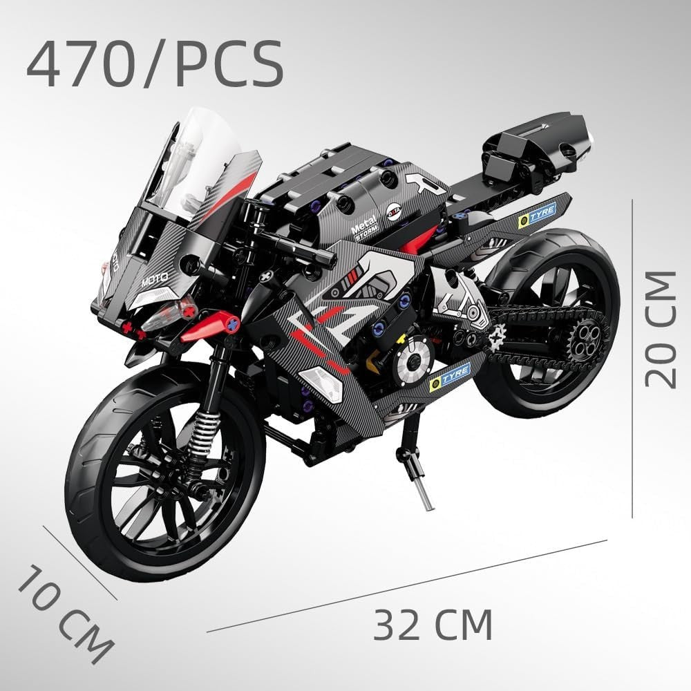 486 PCS Motorcycle Building Blocks Toy Kit - Functional, Durable, Educational Gi
