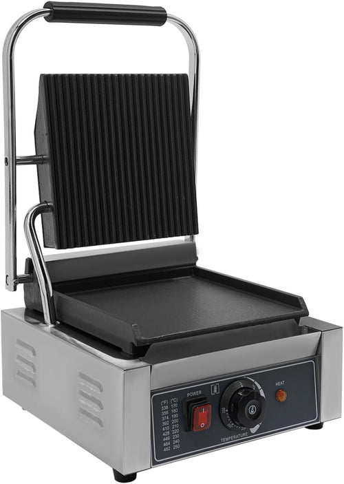 Commercial Panini Press 31x37x21cm Cast Iron Grill Sandwich Maker 1800W