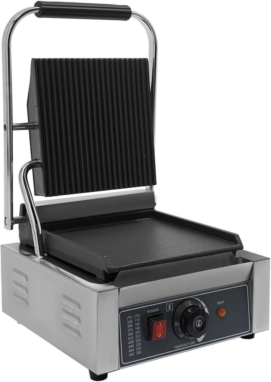 Commercial Panini Press 31x37x21cm Cast Iron Grill Sandwich Maker 1800W