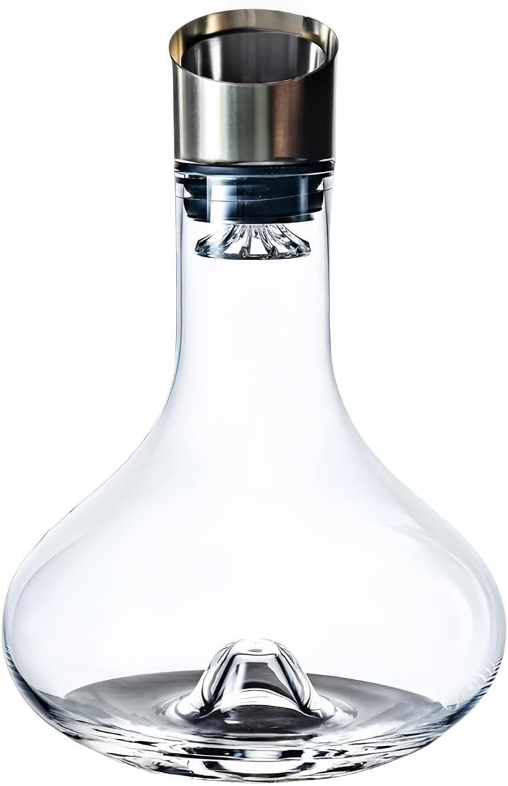 Wine Decanter with Aerator 1.5L Crystal Glass Carafe for Red Wine Gifts