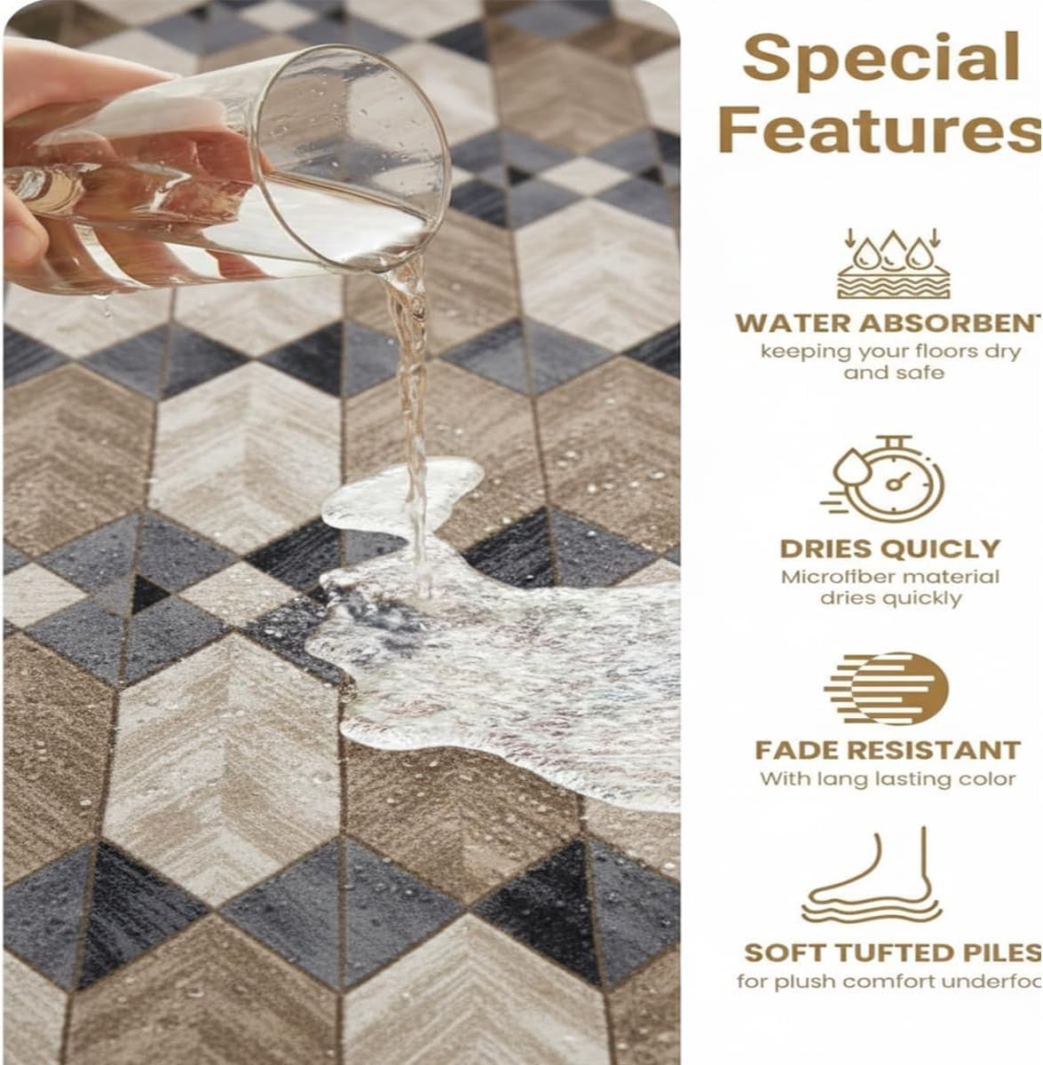Large Abstract Area Rug 160x230cm Soft Thick Modern Living Room Carpet
