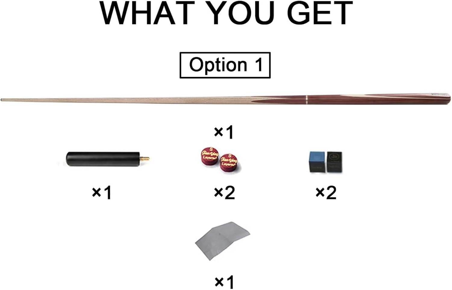 57in 3/4 Jointed Snooker Pool Cue Ash Shaft 10mm Tip Extension Set