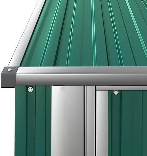 Metal Garden Shed Outdoor Storage House with Lockable Door Tool Organiser 210cm