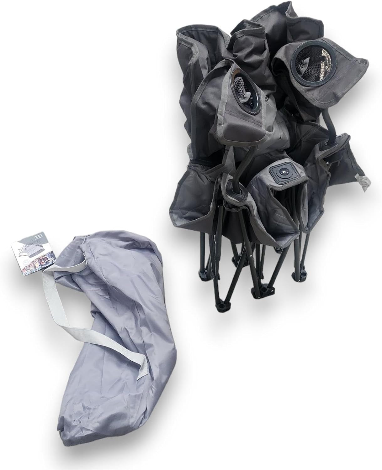 Portable Folding Camping Chair with Cup Holder, Padded Seat, Lightweight