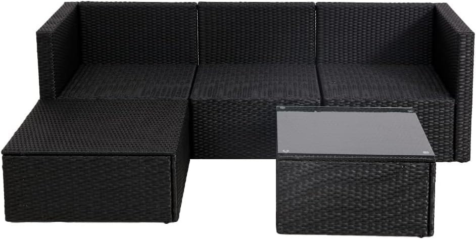 4-Seater Rattan Garden Sofa Set Outdoor Patio Modular Lounge with Cushions