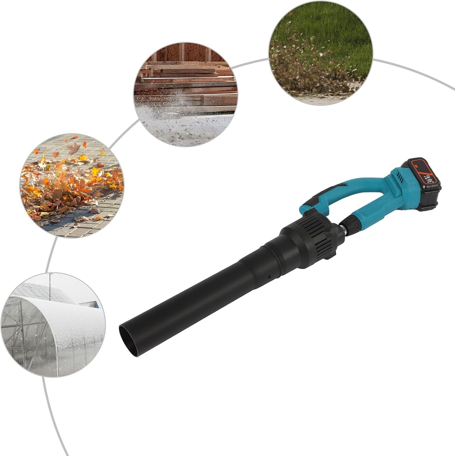 21V Cordless Leaf Blower with Battery & Charger Lightweight Yard Patio Cleaner
