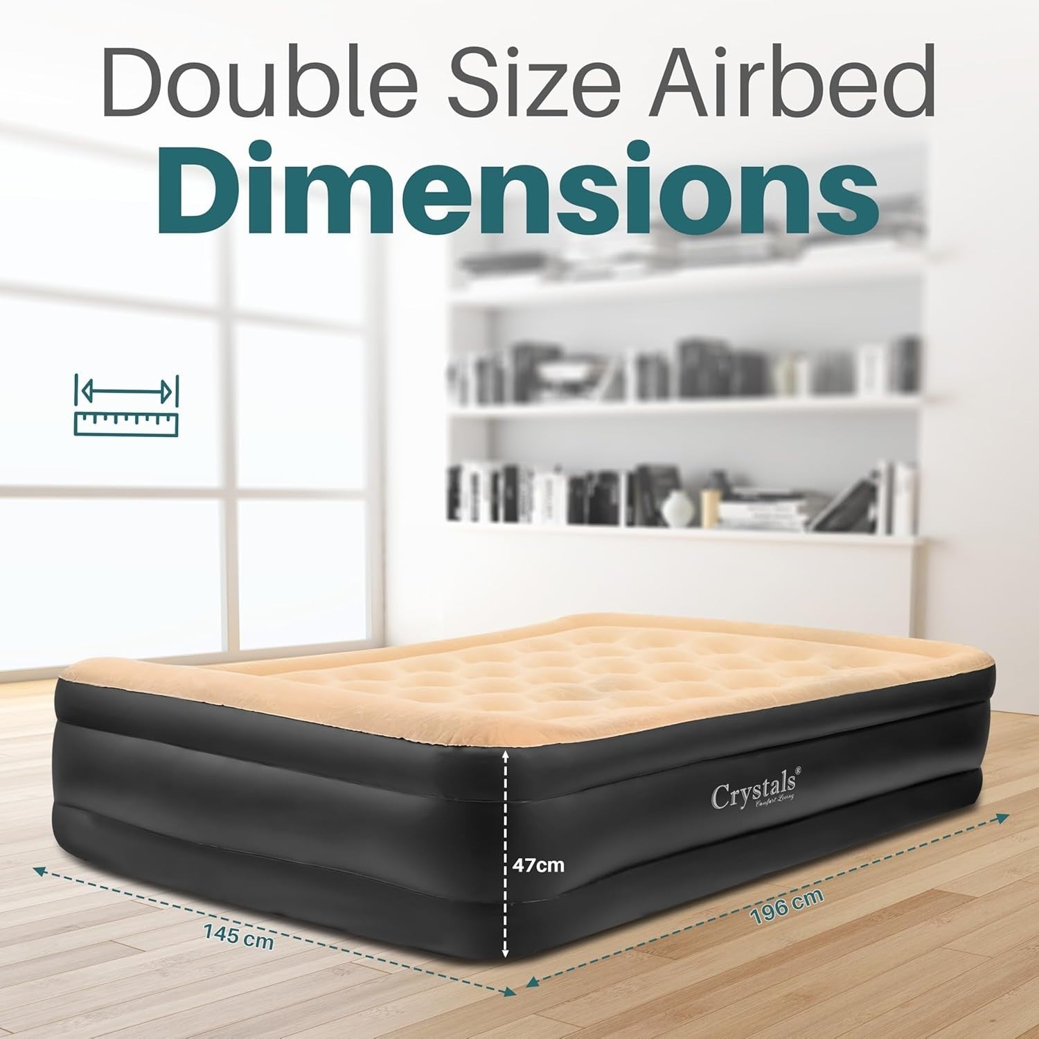 Double Inflatable Air Bed Mattress Built-In Electric Pump Raised