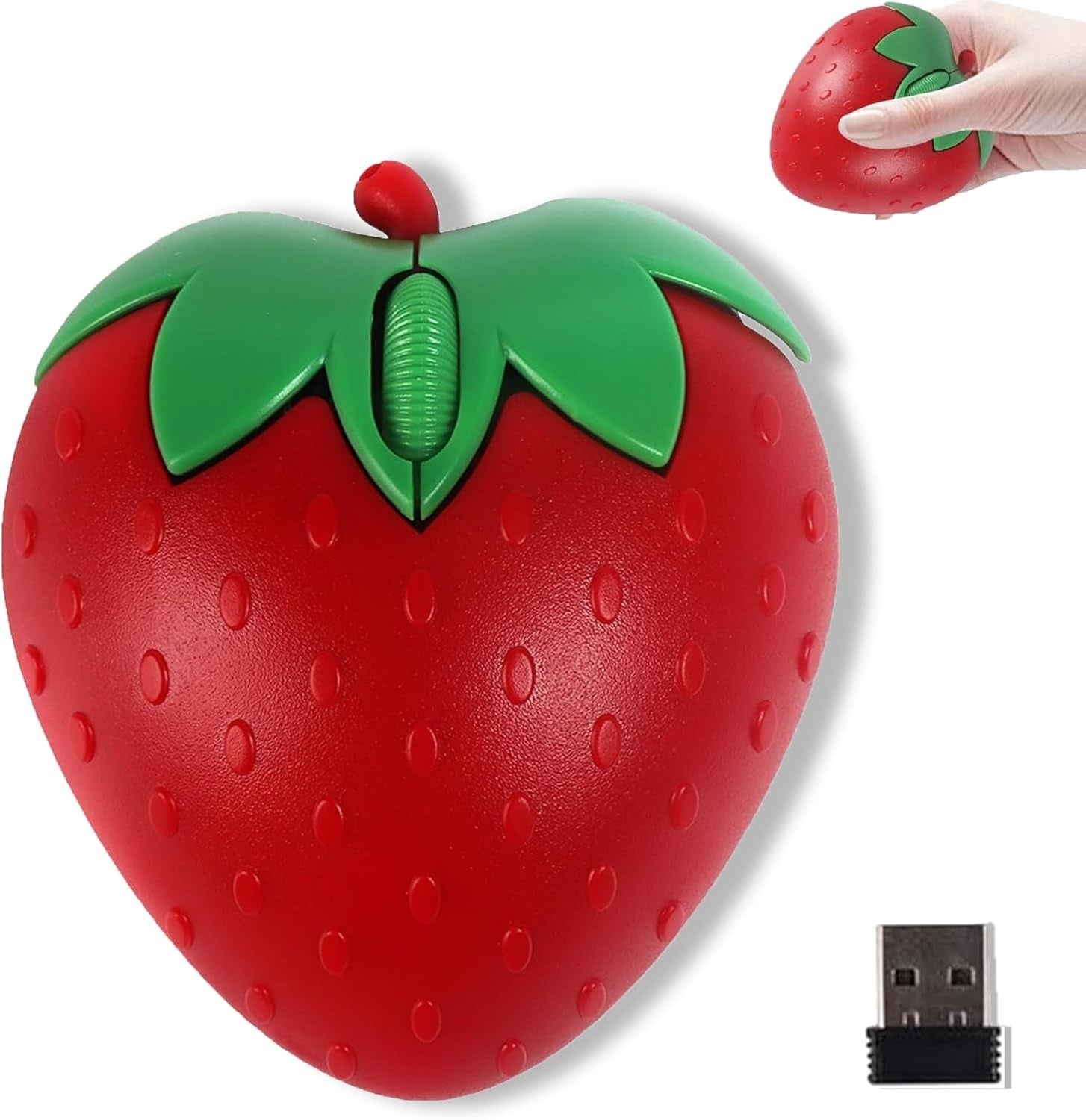 Wireless Bluetooth Mouse Cute Strawberry Dual Mode Silent 2.4G