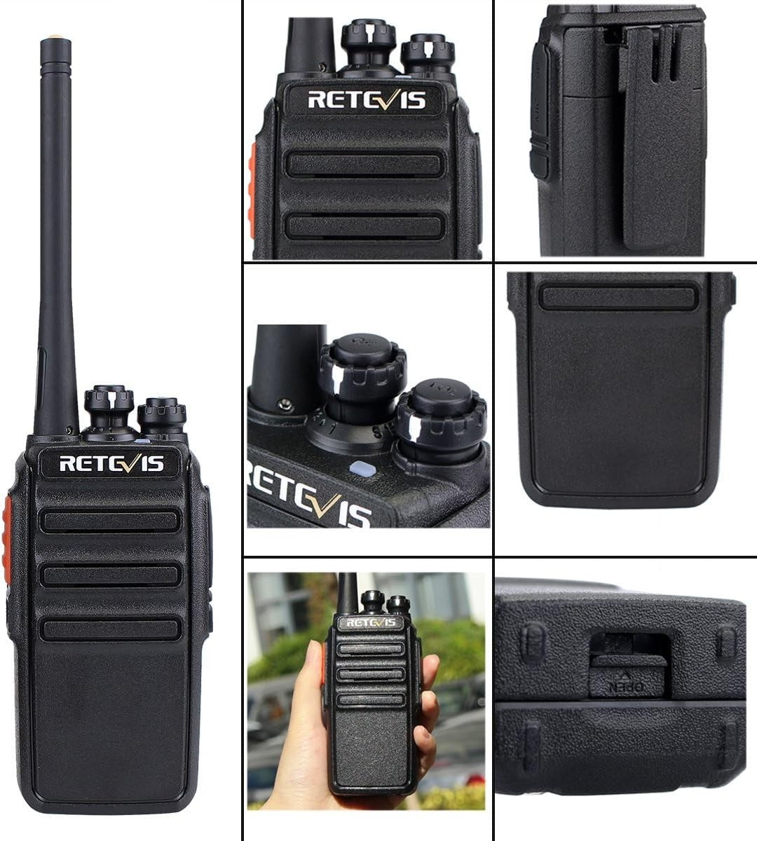 PMR446 Walkie Talkies 6 Pack Long Range 16 Channel Radio w Earpieces