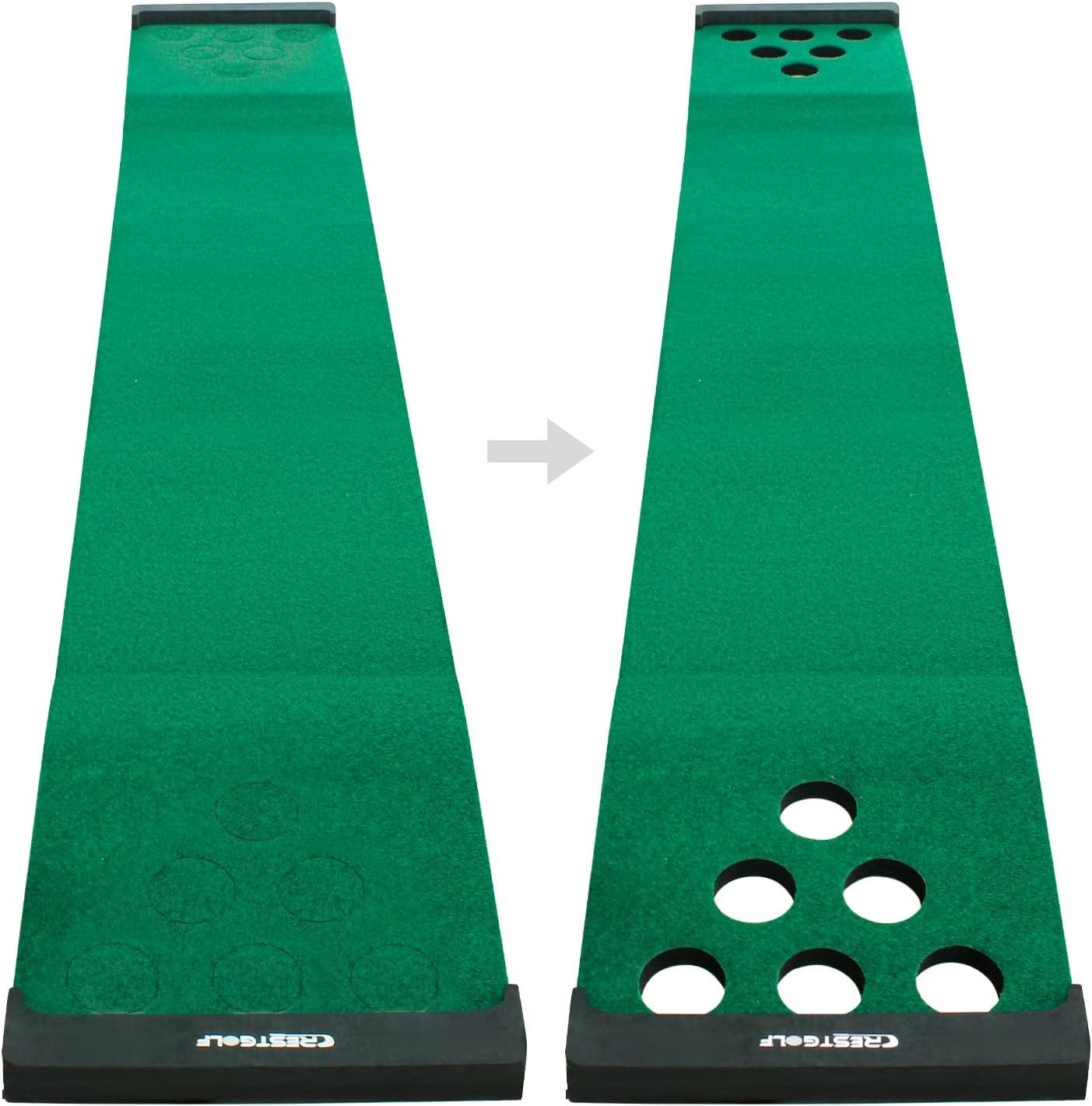 Golf Putting Mat Indoor Practice Green w/ 2 Putters & 6 Balls