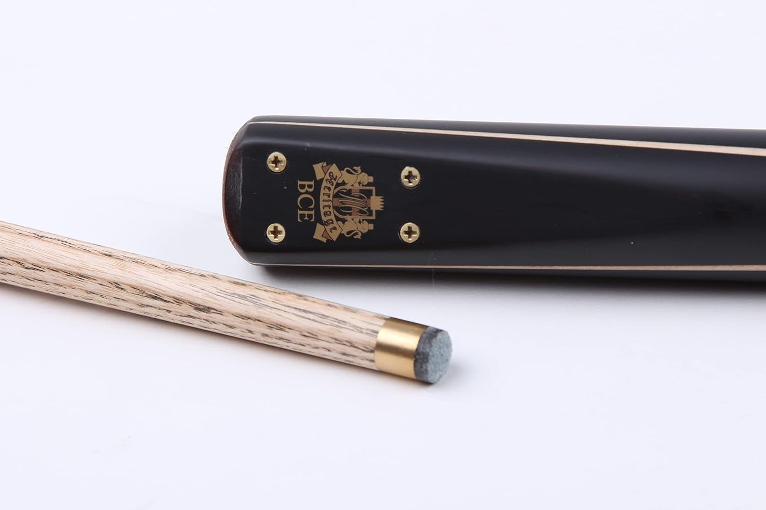 145cm 3/4 Cut Ash Snooker Cue 9.5mm Tip Extension Hard Case Set