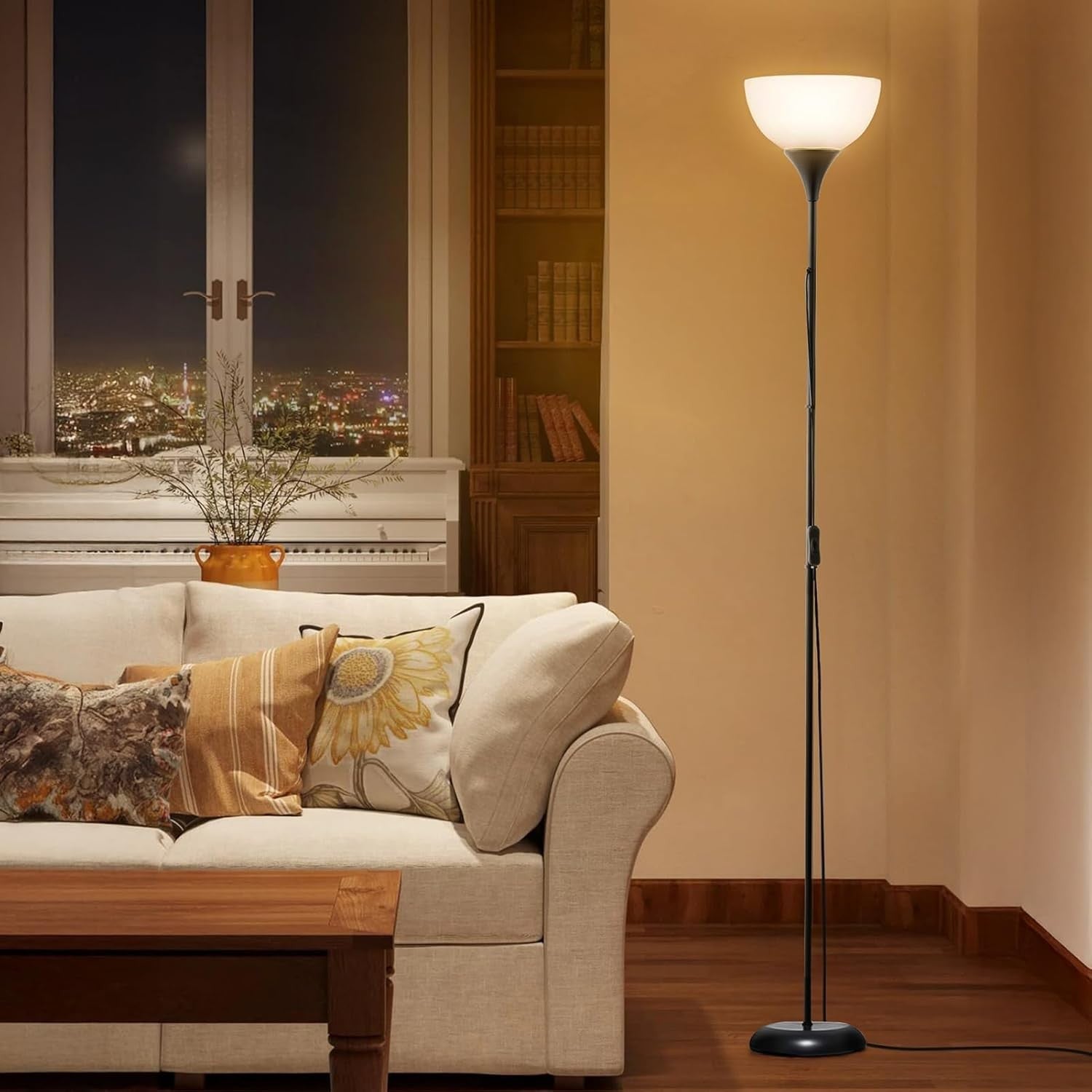 Dimmable Floor Lamp Remote Control Uplighter Standing Light Living Room