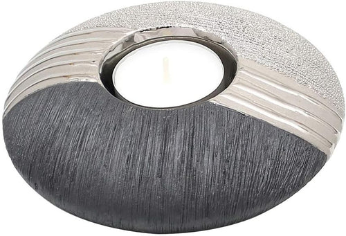 Modern Ceramic Tea Light Holder Silver Grey Decorative Candle Home Décor