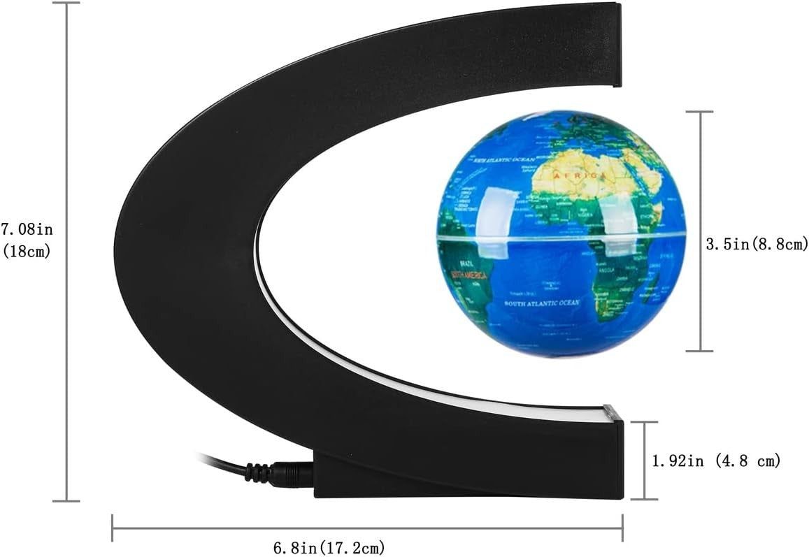 Levitating Globe Multi-Color, Floating Rotating Magnetic LED Desk Lamp