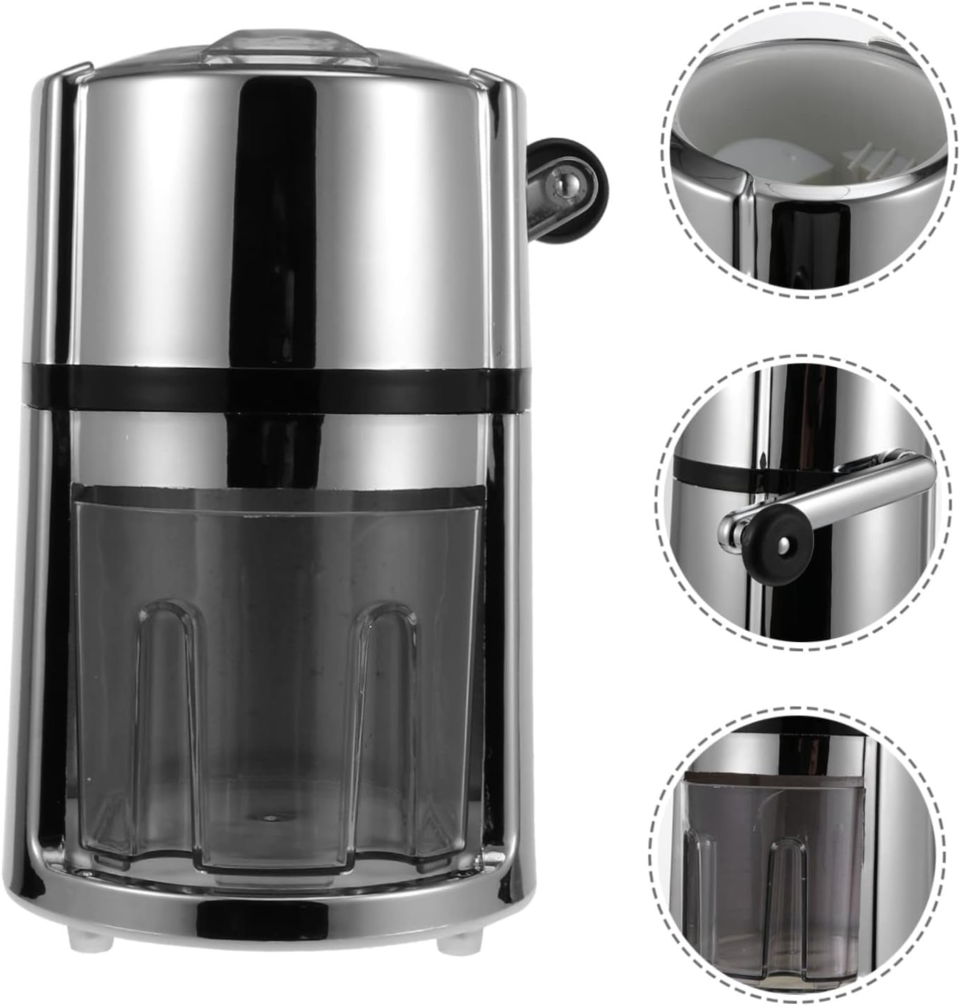 Manual Ice Crusher Hand Crank Shaved Ice Slush Maker Home Travel Use