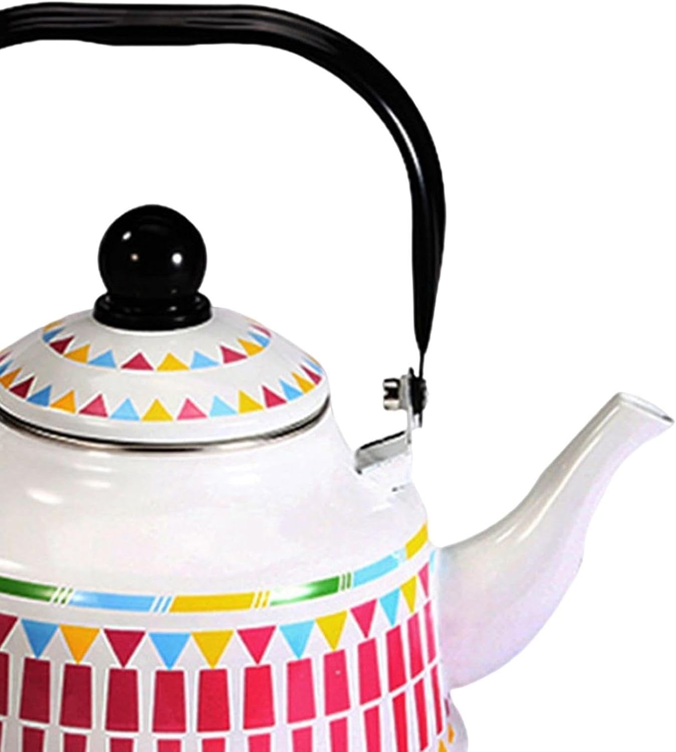 2.5L Retro Enamel Tea Kettle Stovetop Water Pot Induction Safe