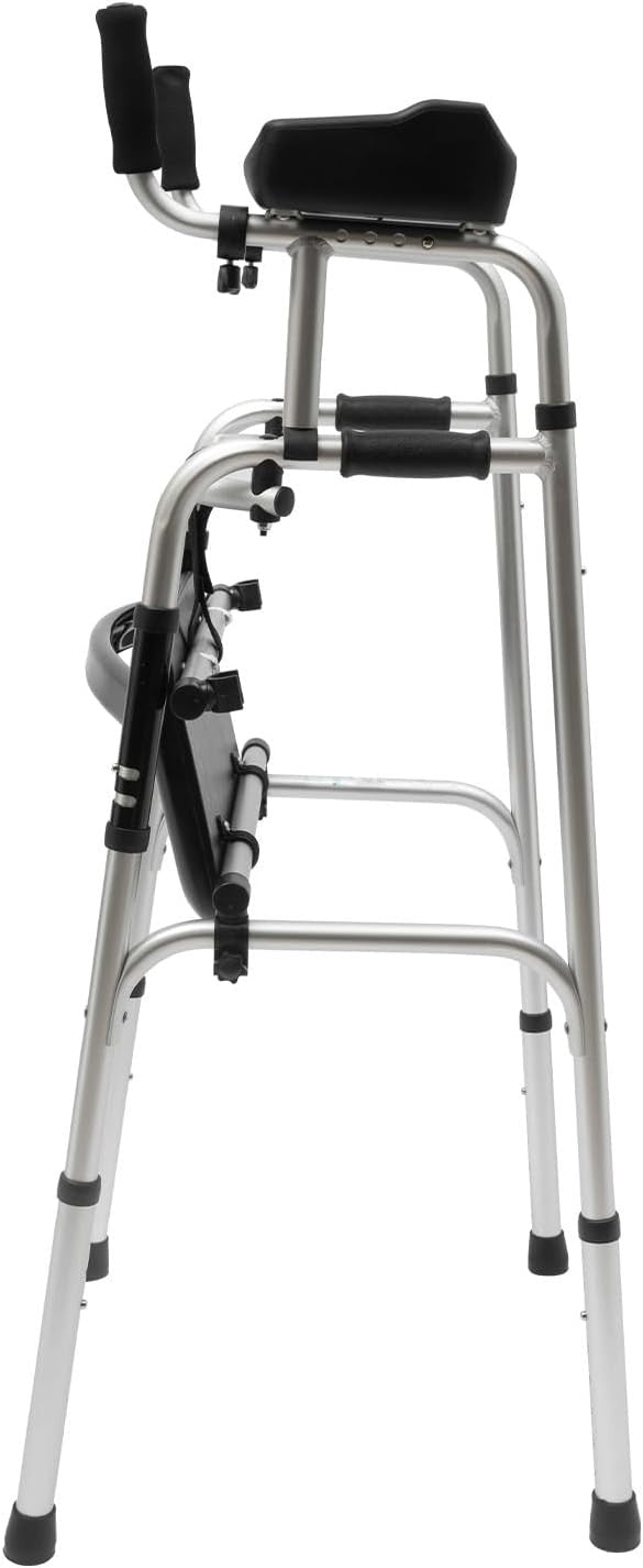 Upright Rollator Walker Folding Seat 4 Wheels Heavy Duty Indoor Outdoor