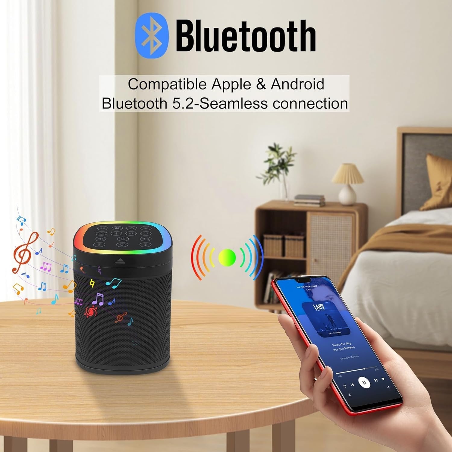 White Noise Sound Machine & Bluetooth Speaker – Sleep Aid with Night Light