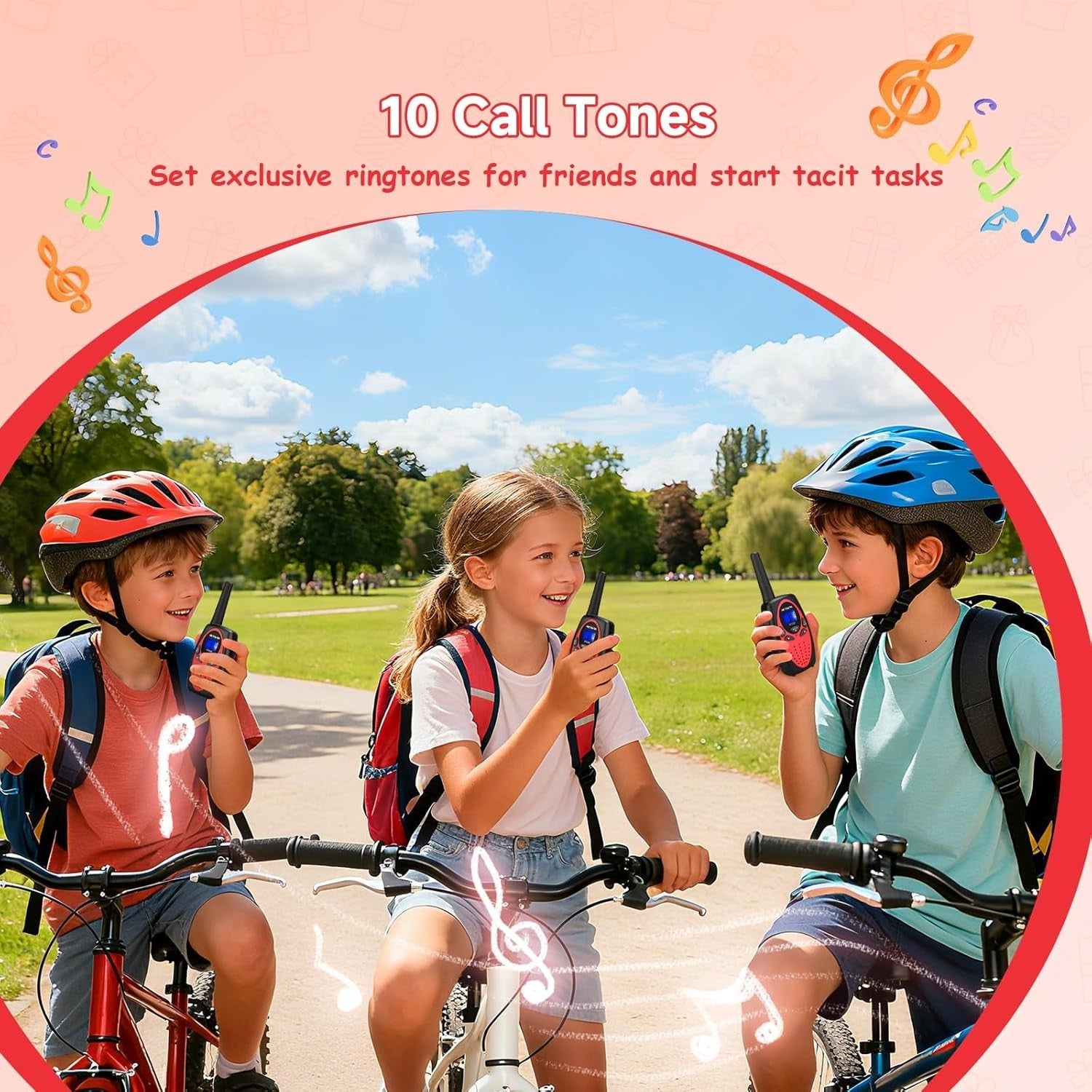 Kids Walkie Talkies 1 Pair Red Long Range VOX 8 Channel Toy Radios Easy Use