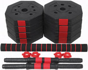 50kg Adjustable Octagonal Dumbbell Barbell Set Anti Roll Home Gym Weights