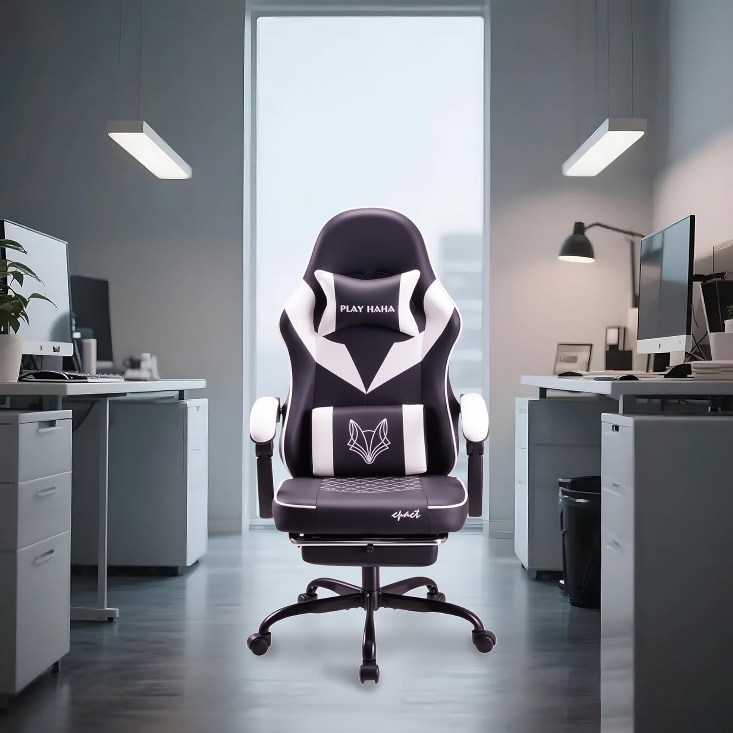 Ergonomic Gaming Chair Reclining PU Leather 150kg Desk Chair