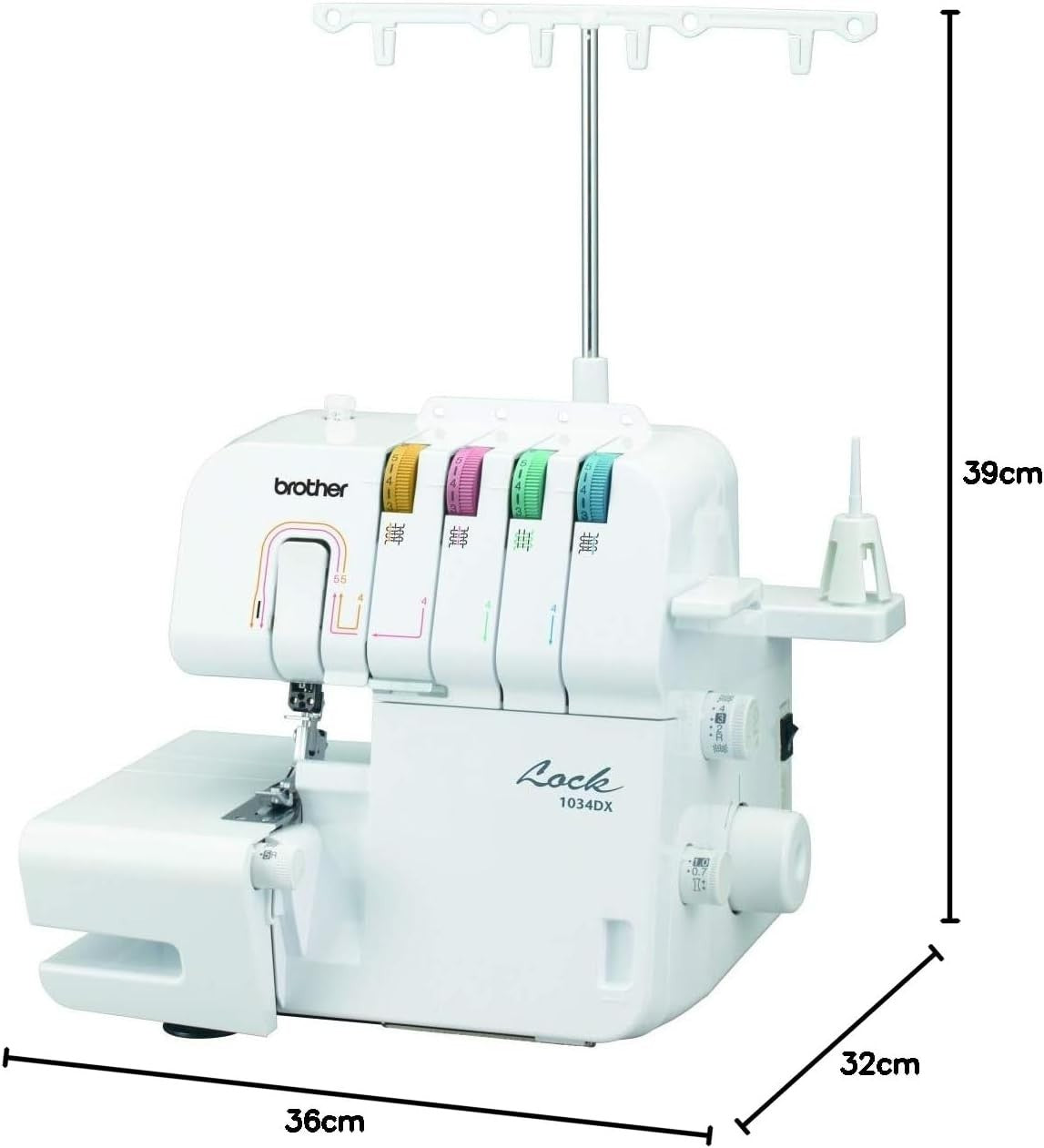 3 4 Thread Overlocker Sewing Machine Differential Feed Free Arm White
