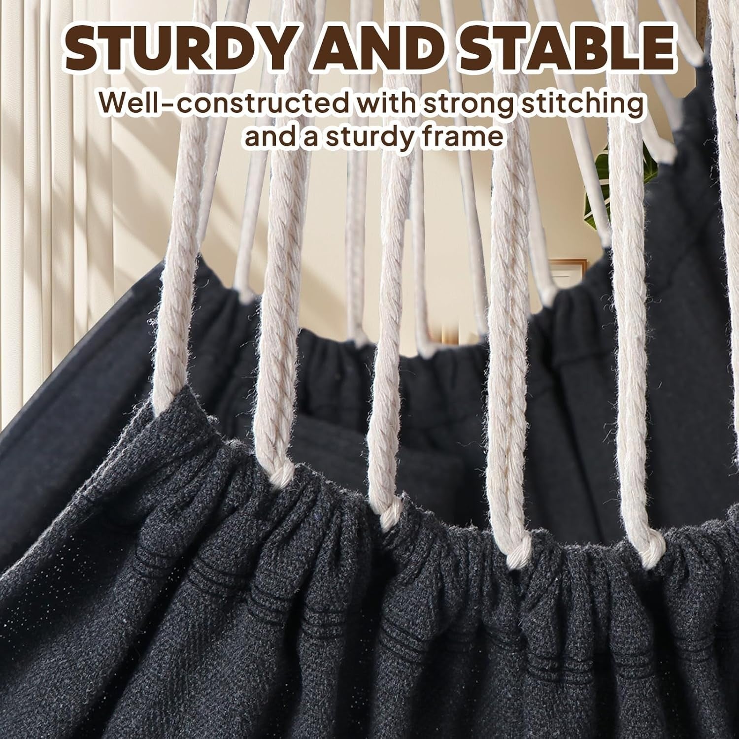 Double Hammock Chair with 2 Cushions & Straps | 500kg Heavy Duty Indoor Swing