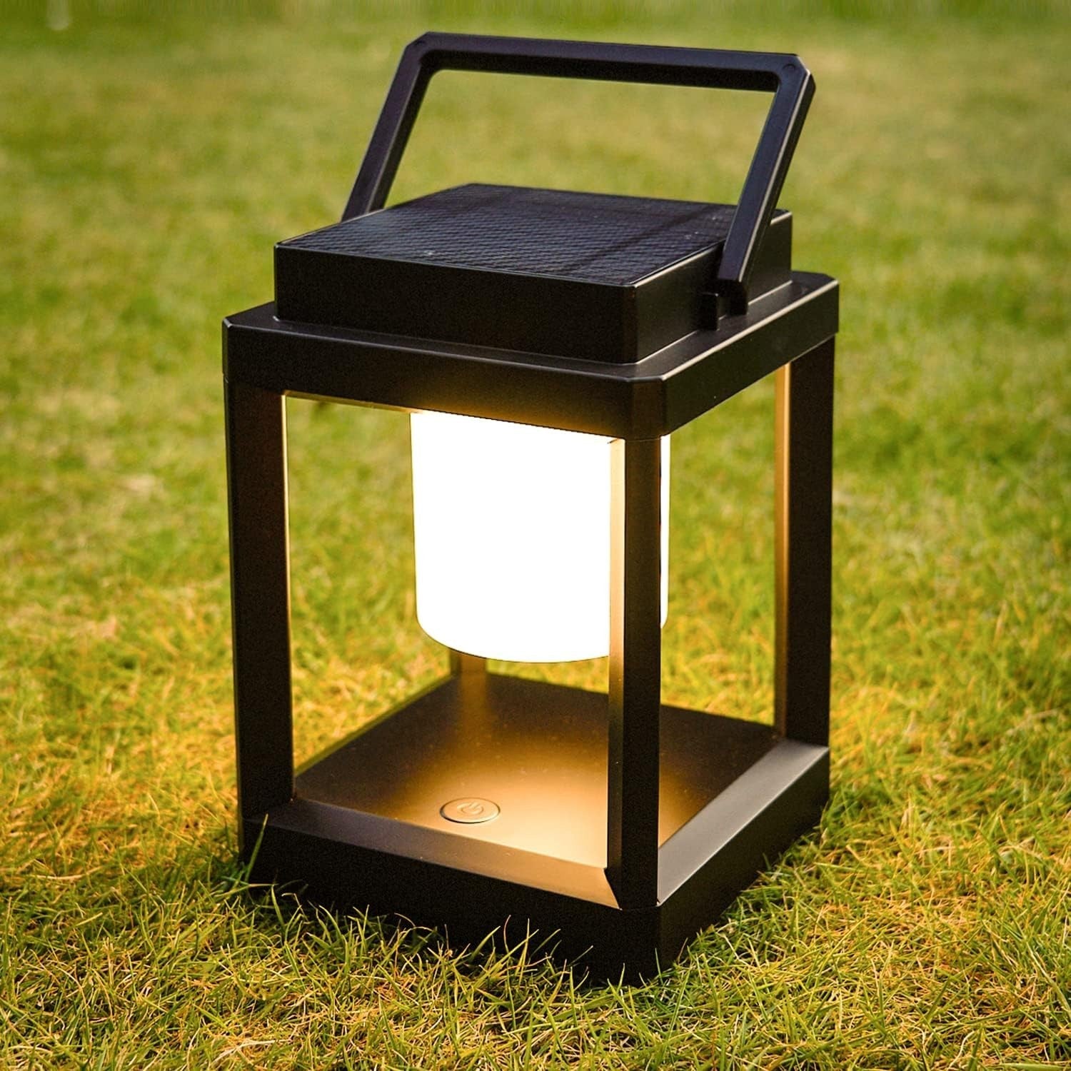 Solar LED Touch Table Lamp 3-Level Dimmable Outdoor Lantern