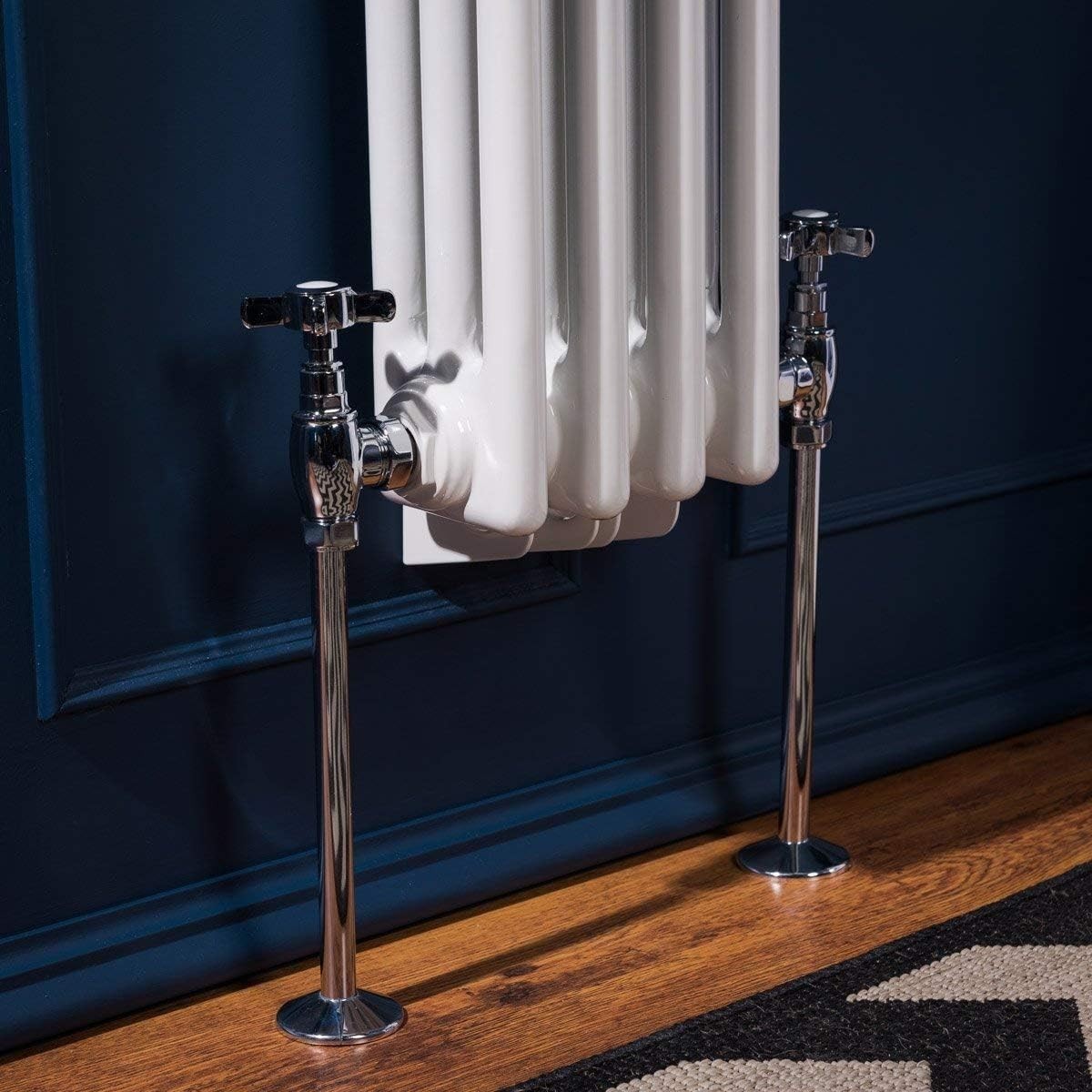 White Triple Column Vertical Radiator 1500x200mm Bathroom Wall Mounted