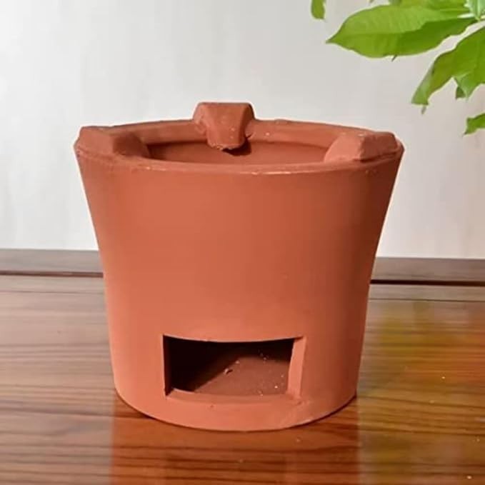Charcoal Stove Clay Furnace Outdoor Cooking Tea Coffee Heater Portable 16cm