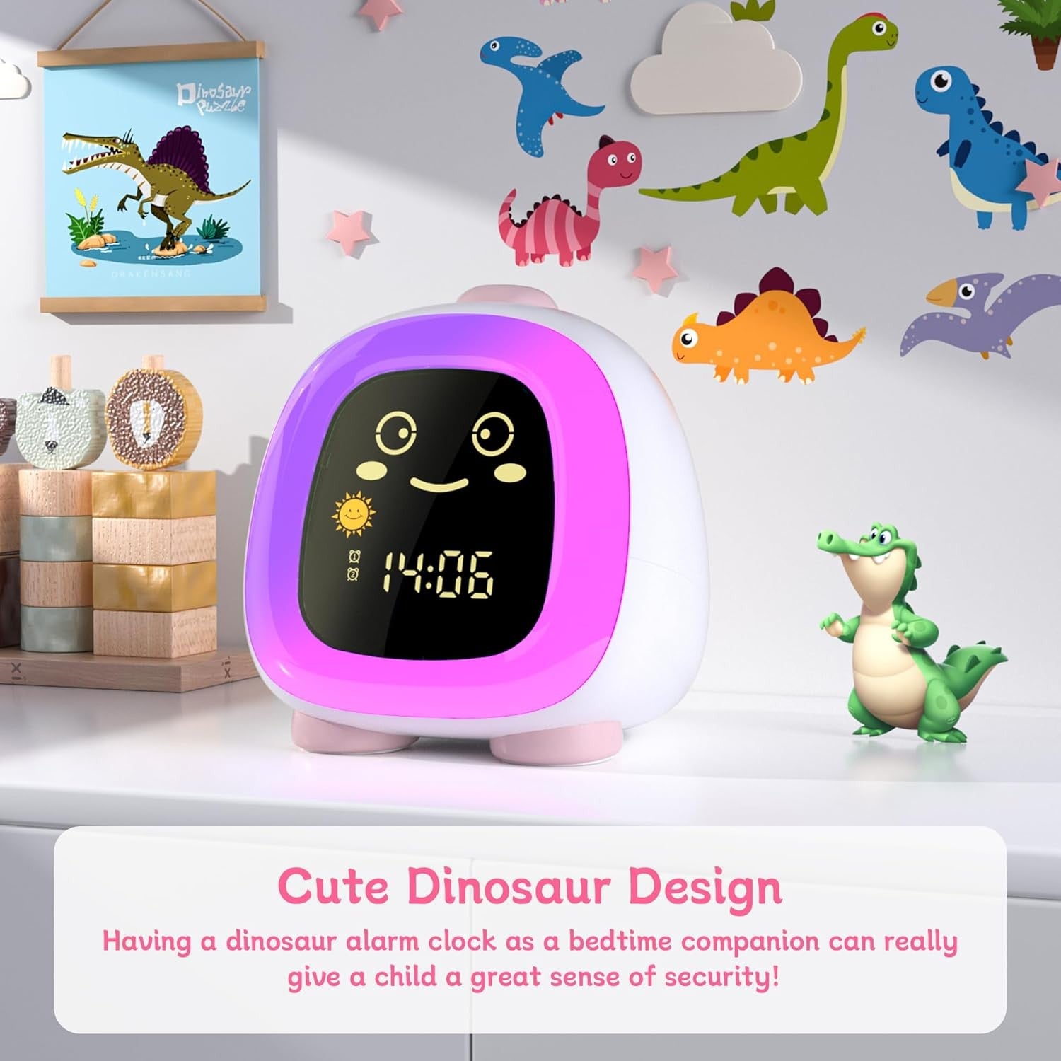 Kids Sleep Training Alarm Clock Night Light Dual Alarm 10 OK to Wake