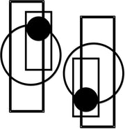 2PC Black Metal Wall Art Geometric Minimalist Decor Set