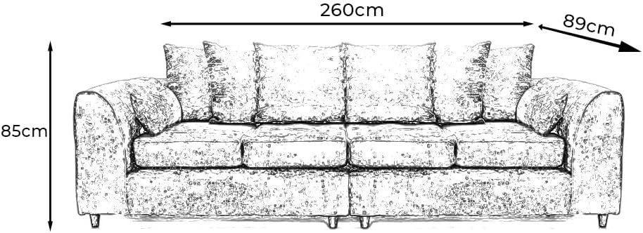 Modern Jumbo Cord 4-Seater Sofa Cream Modular Sectional Couch with Cushions