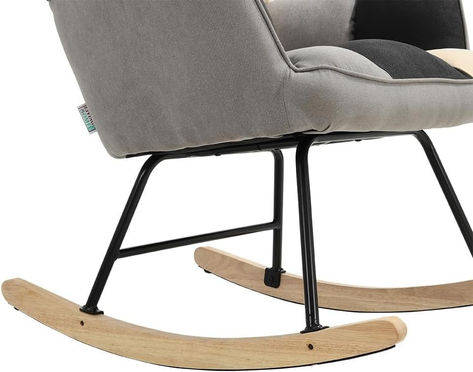 Comfortable High Back Rocking Chair with Cushioned Seat & Durable Frame