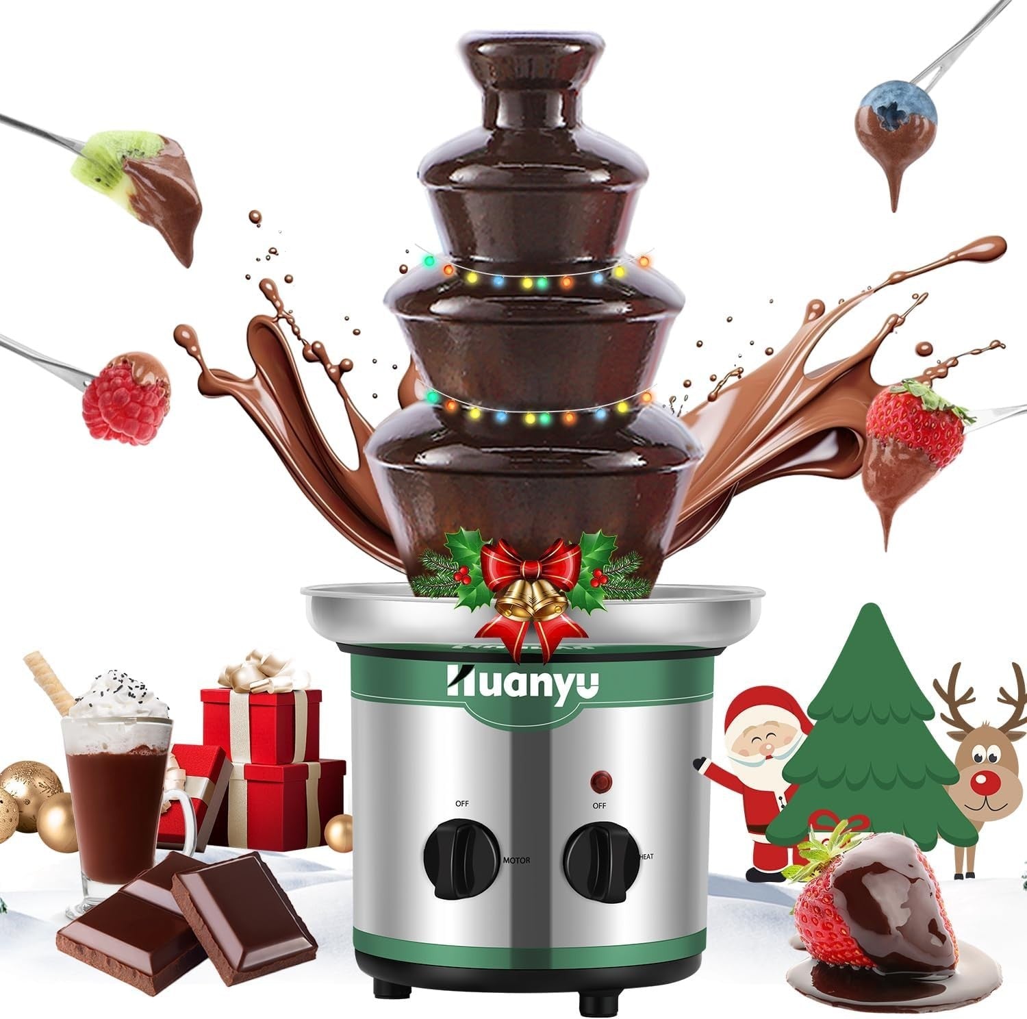 4 Tier Chocolate Fountain Machine Electric Fondue Set Party Wedding