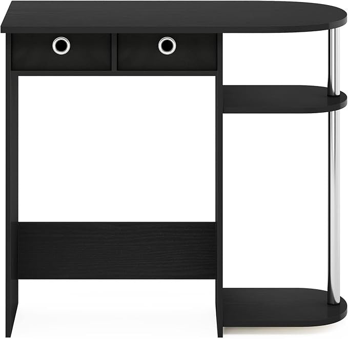 Compact Laptop Computer Desk Writing Table Storage Shelves Small Space