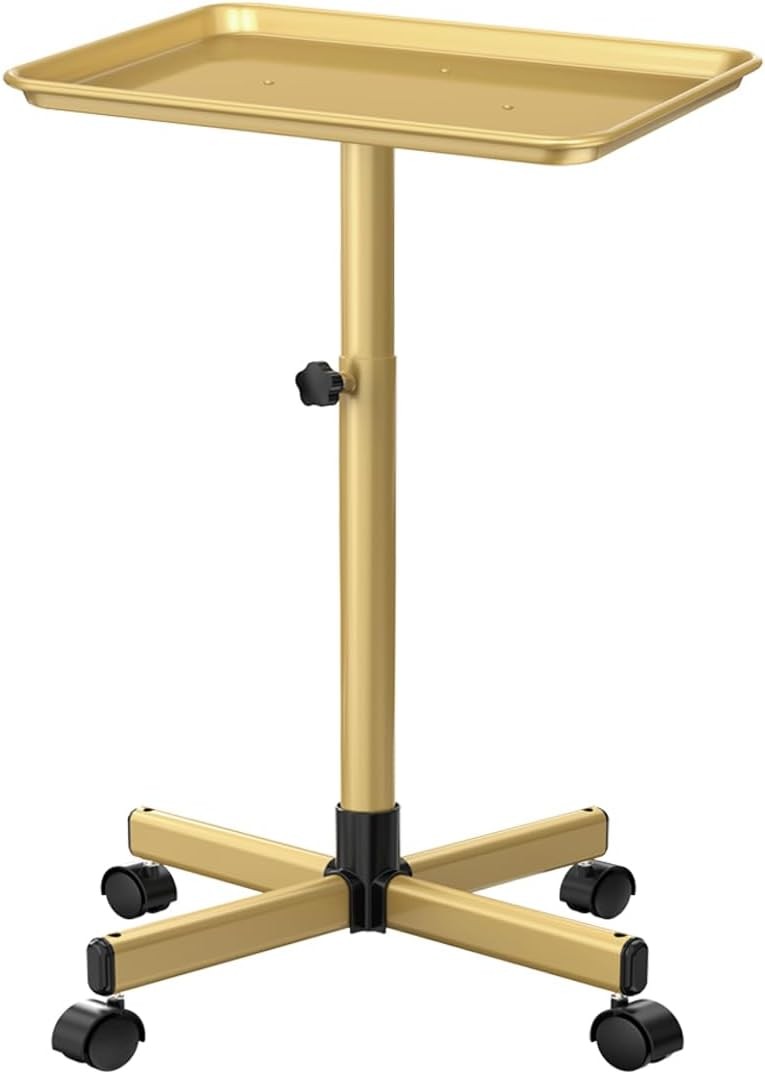 Salon Tray Cart Adjustable Height Rolling Tattoo Spa Trolley with Wheels