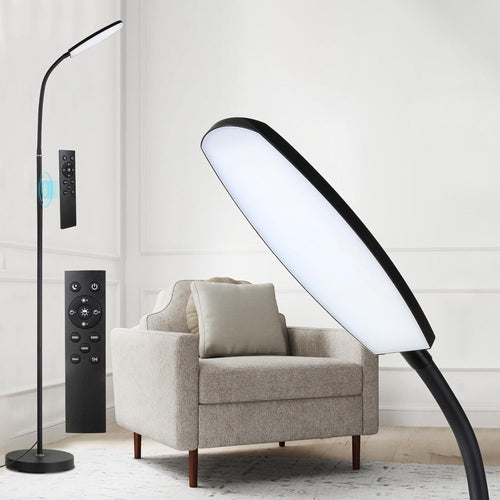 LED Reading Floor Lamp Remote Touch Dimmable Gooseneck Modern Strip Light