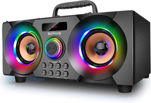 80W Portable Bluetooth Speaker Subwoofer Bass LED Lights FM MP3 USB AUX
