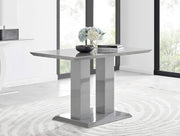 Modern Grey High Gloss Dining Table Rectangular 4 Seater Kitchen Room