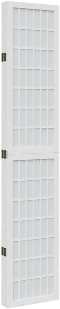 White 5 Panel Folding Room Divider 175x180cm Wooden Privacy Partition Screen