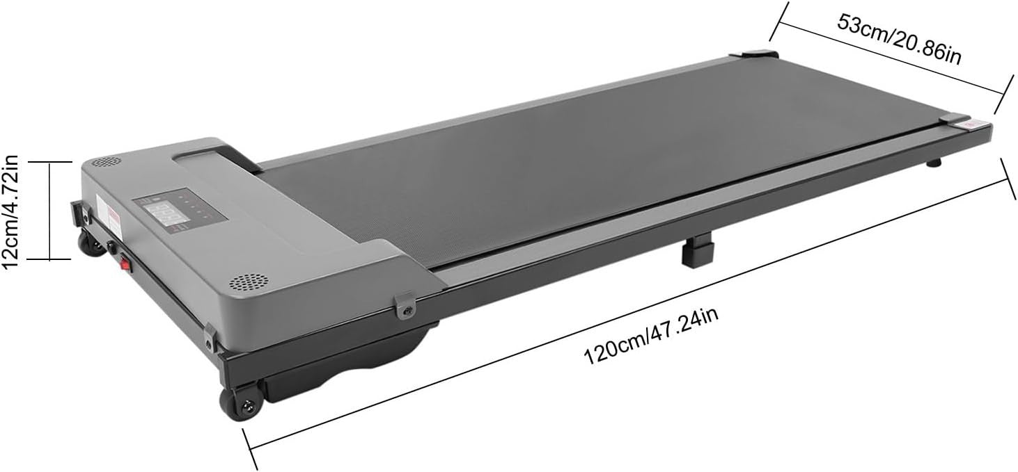 2-in-1 Under Desk Walking Pad 3.7km/h Silent Motor Slim Foldable Treadmill Home