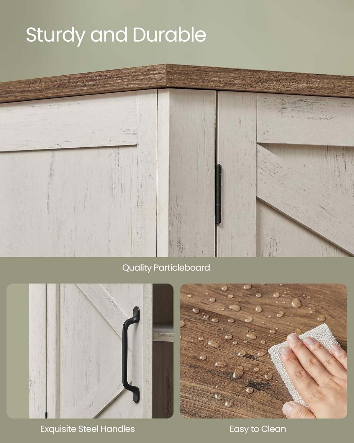 Rustic White Shoe Cabinet 120x35x70.5cm Adjustable Shelf 12-18 Pairs Storage